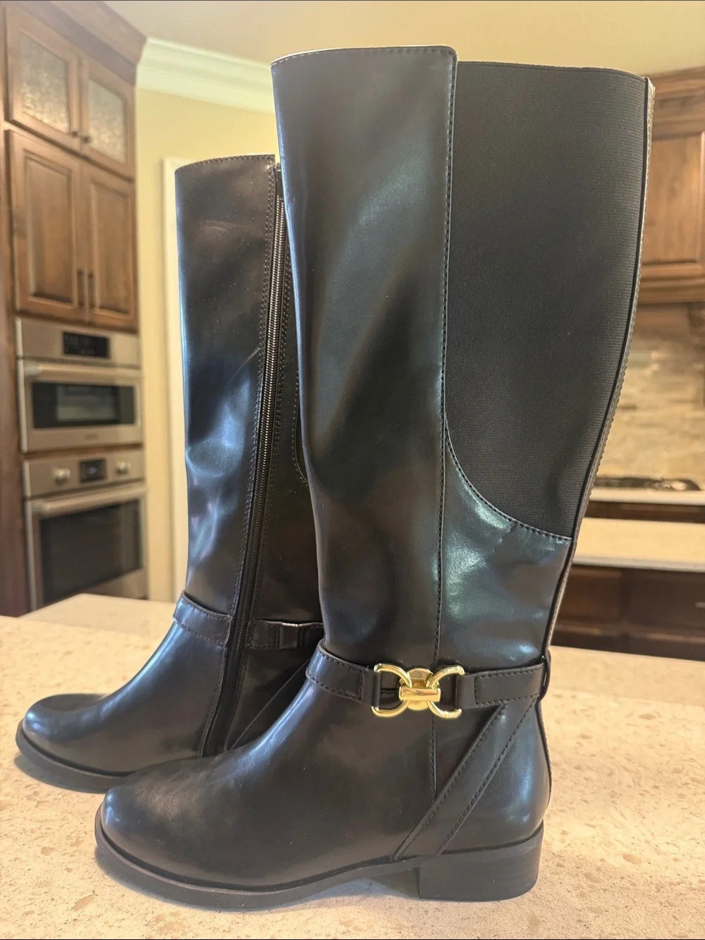 INC International Concepts Black Over-the-Knee Riding Boots
